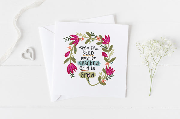 Open to Grow - Greeting Cards -  5x5 Inch Square