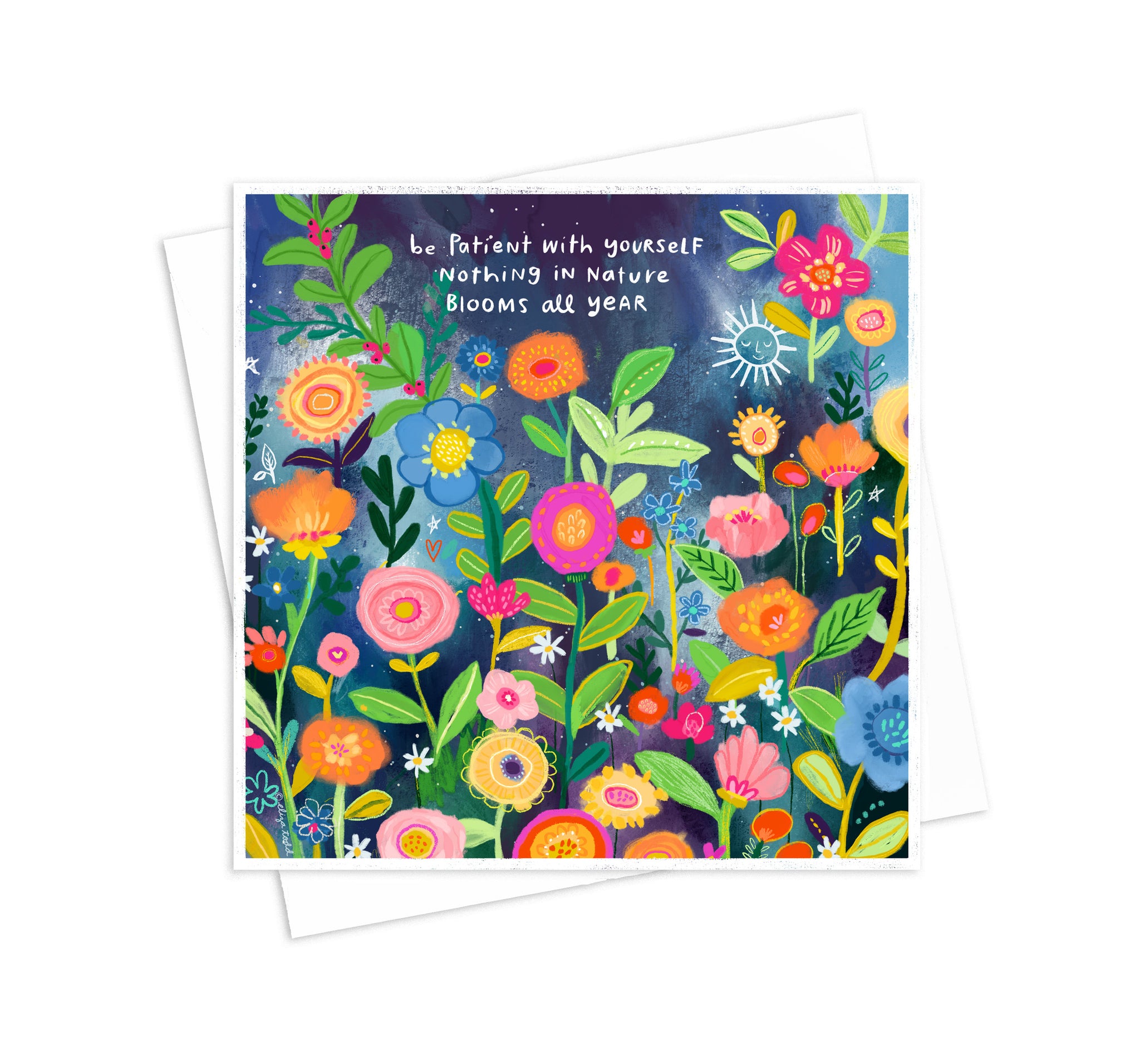 Be Patient with Yourself - 5x5 Inch Square Greeting Card