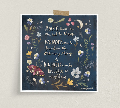 Fine art prints by Eliza Todd featuring nighttime flowers and saying - APeaceofWerk.com