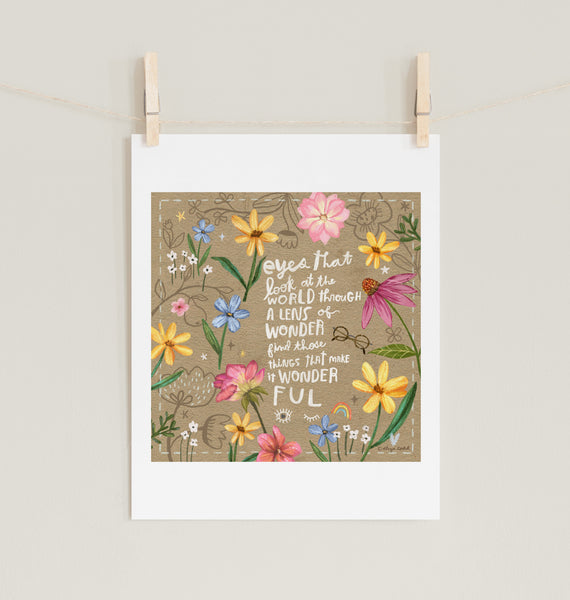 Fine art prints by Eliza Todd featuring rustic cottagecore floral prints and sayings - APeaceofWerk.com
