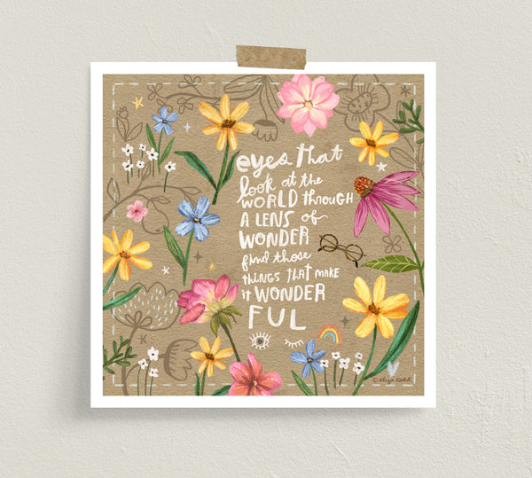Fine art prints by Eliza Todd featuring rustic cottagecore floral prints and sayings - APeaceofWerk.com