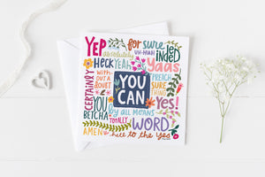5x5 greeting cards by Eliza Todd featuring a variety of affirmations