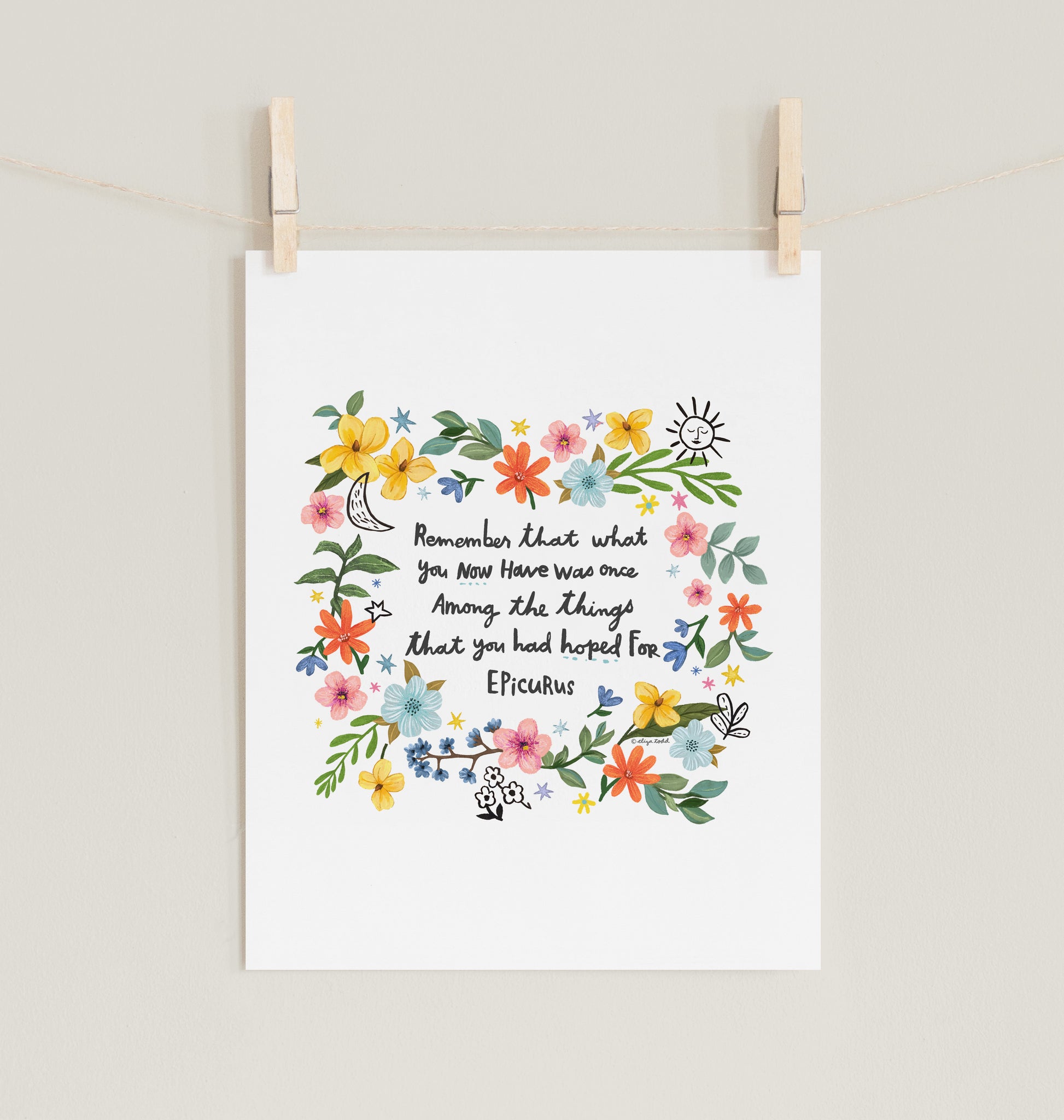 Epicurus Quote - Digital Download