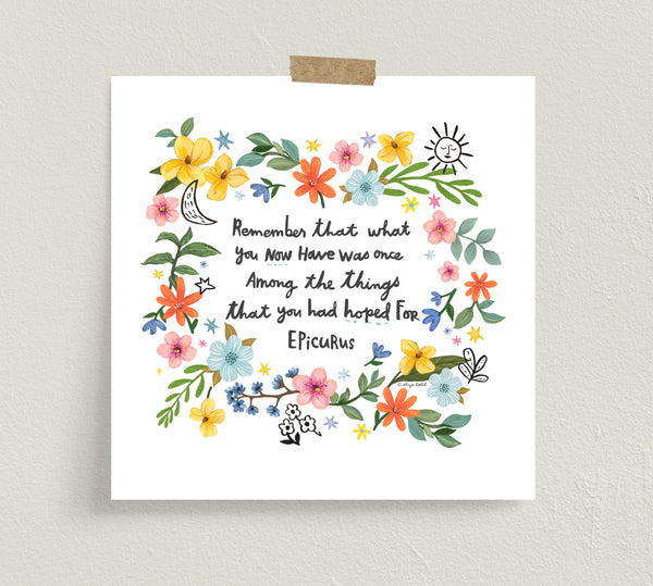 Epicurus Quote - Digital Download