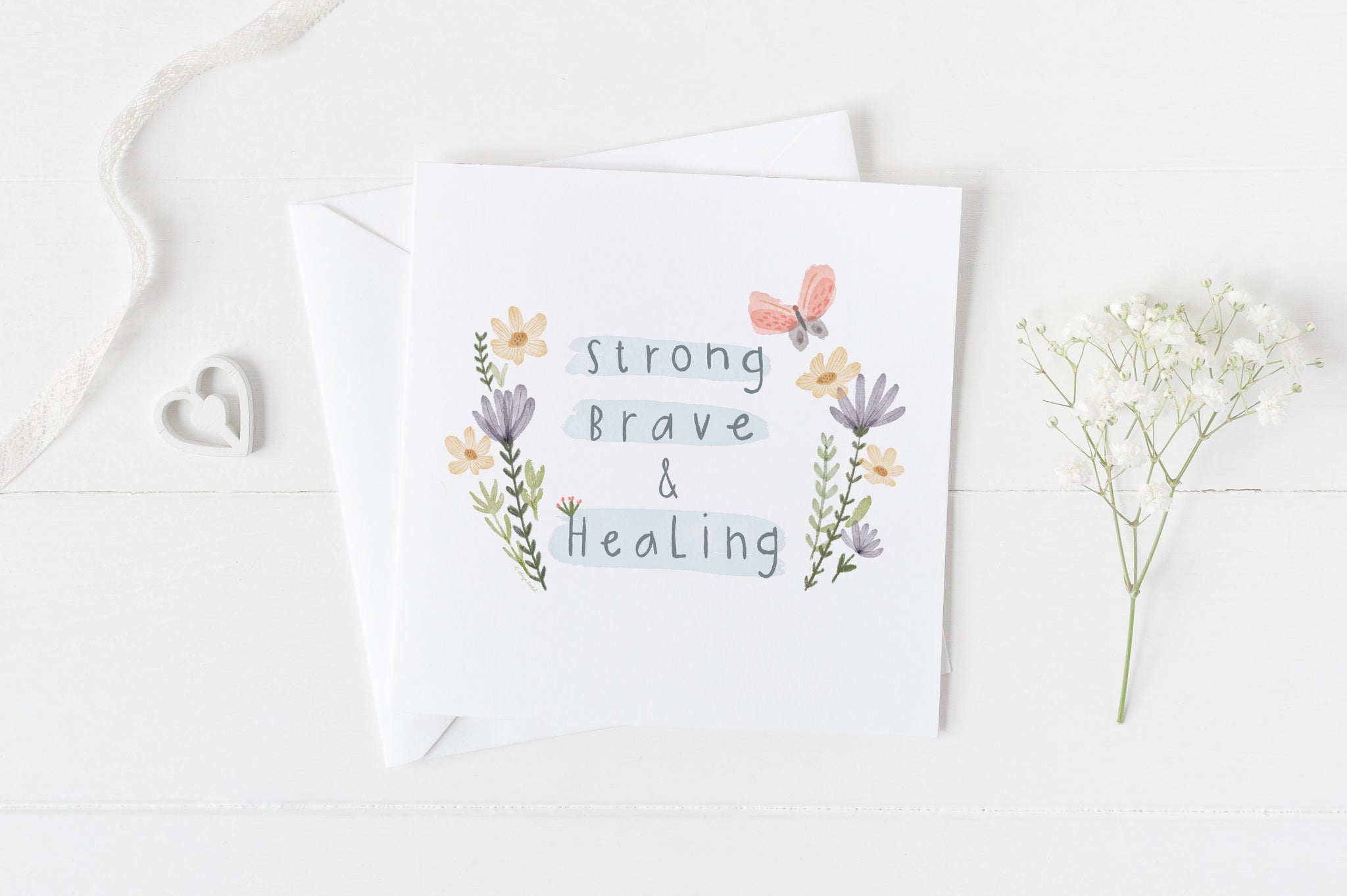Strong Brave and Healing - 5x5" Greeting Cards