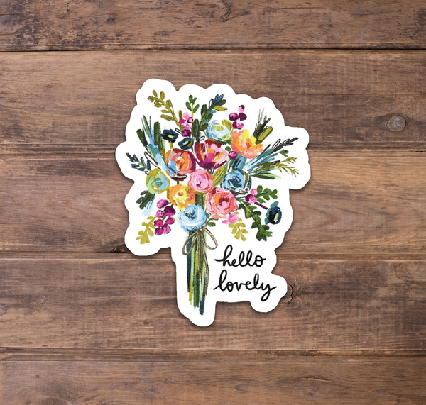 Hello Lovely Floral Bouquet Stickers