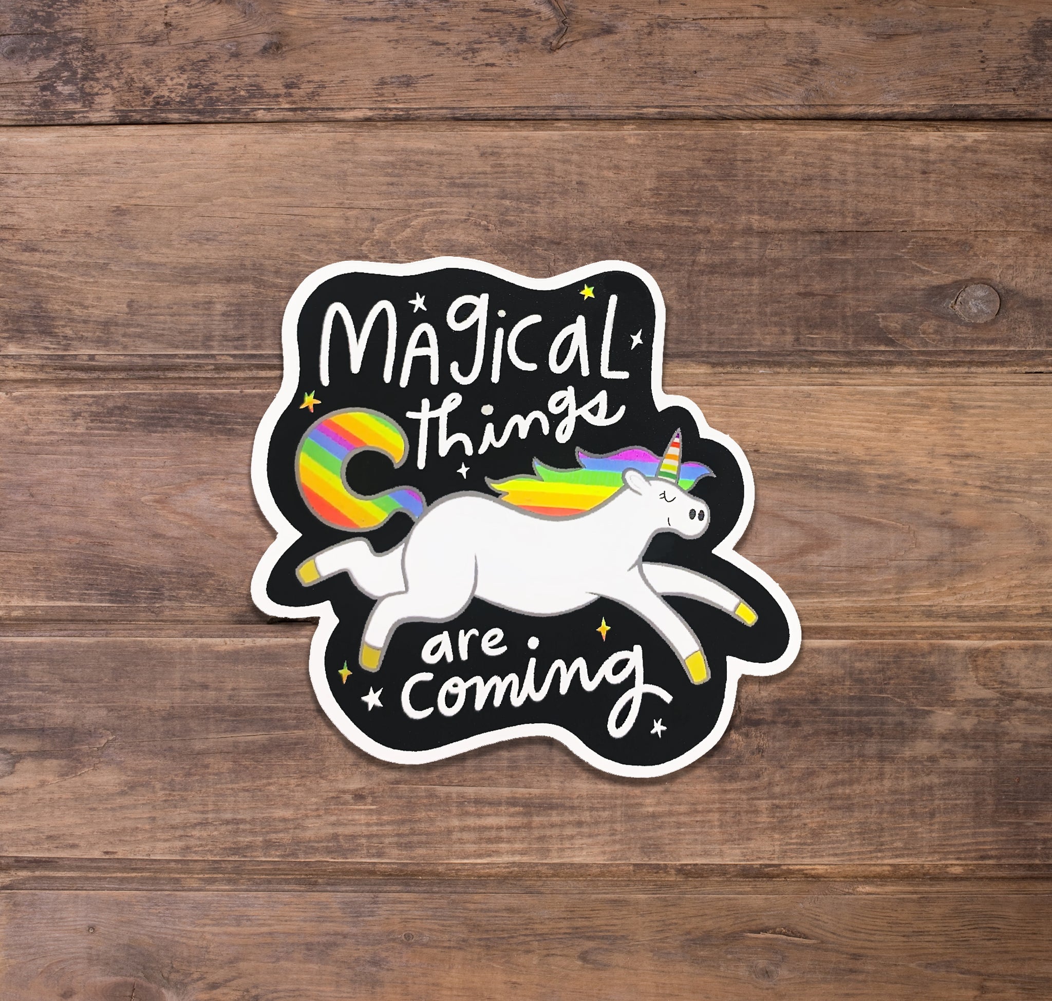 Magical Things Reflective Rainbow Unicorn - Matte Laminate Stickers