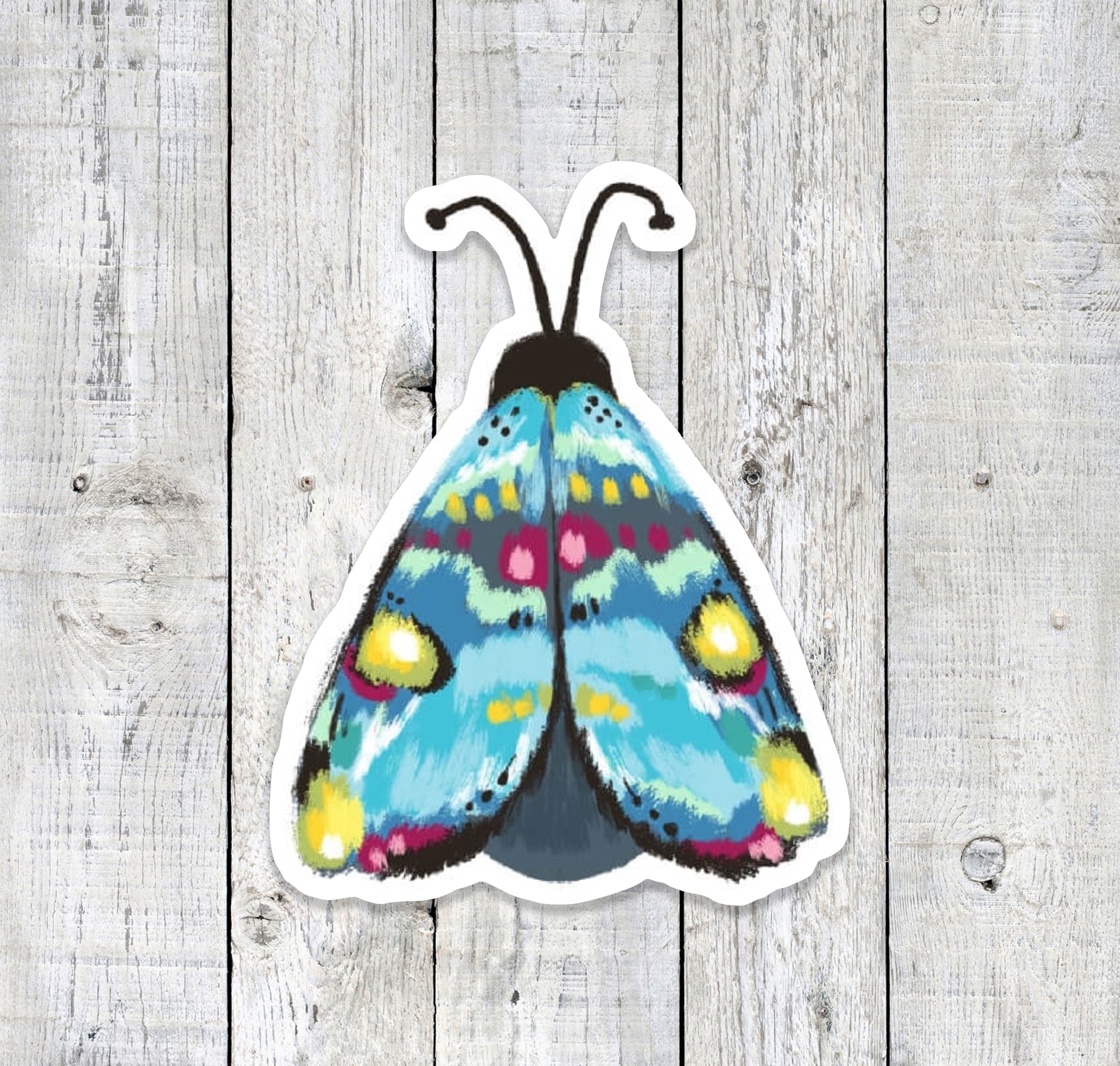 Blue Moth Stickers