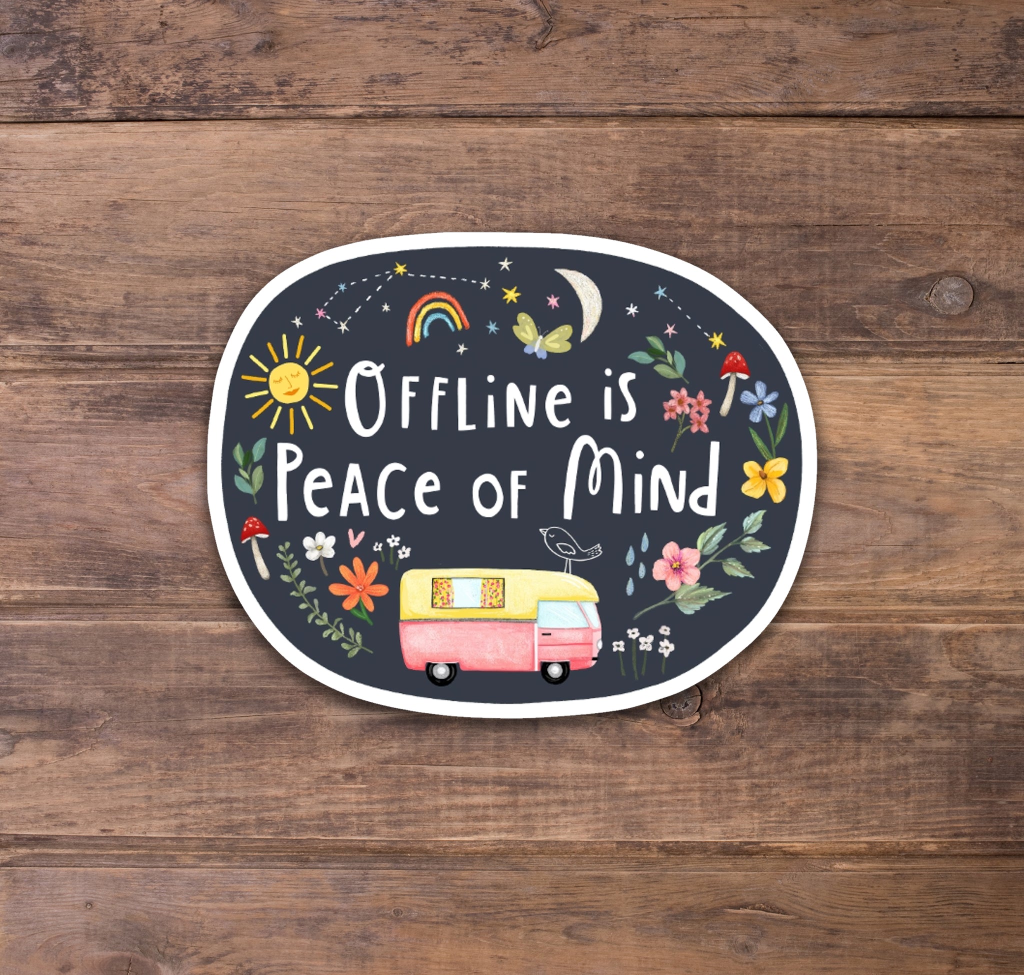 Offline is Peace of Mind - Decorative Matte Laminate Stickers