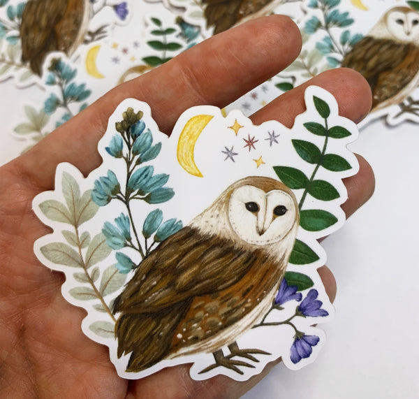 Owl and Moon Stickers