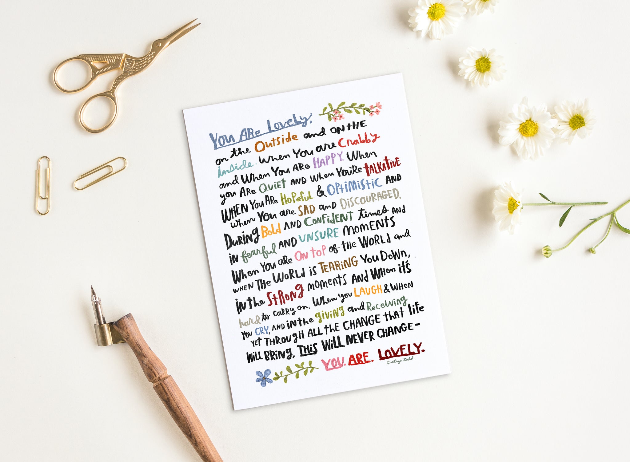 You Are Lovely - 5x7 Greeting Cards